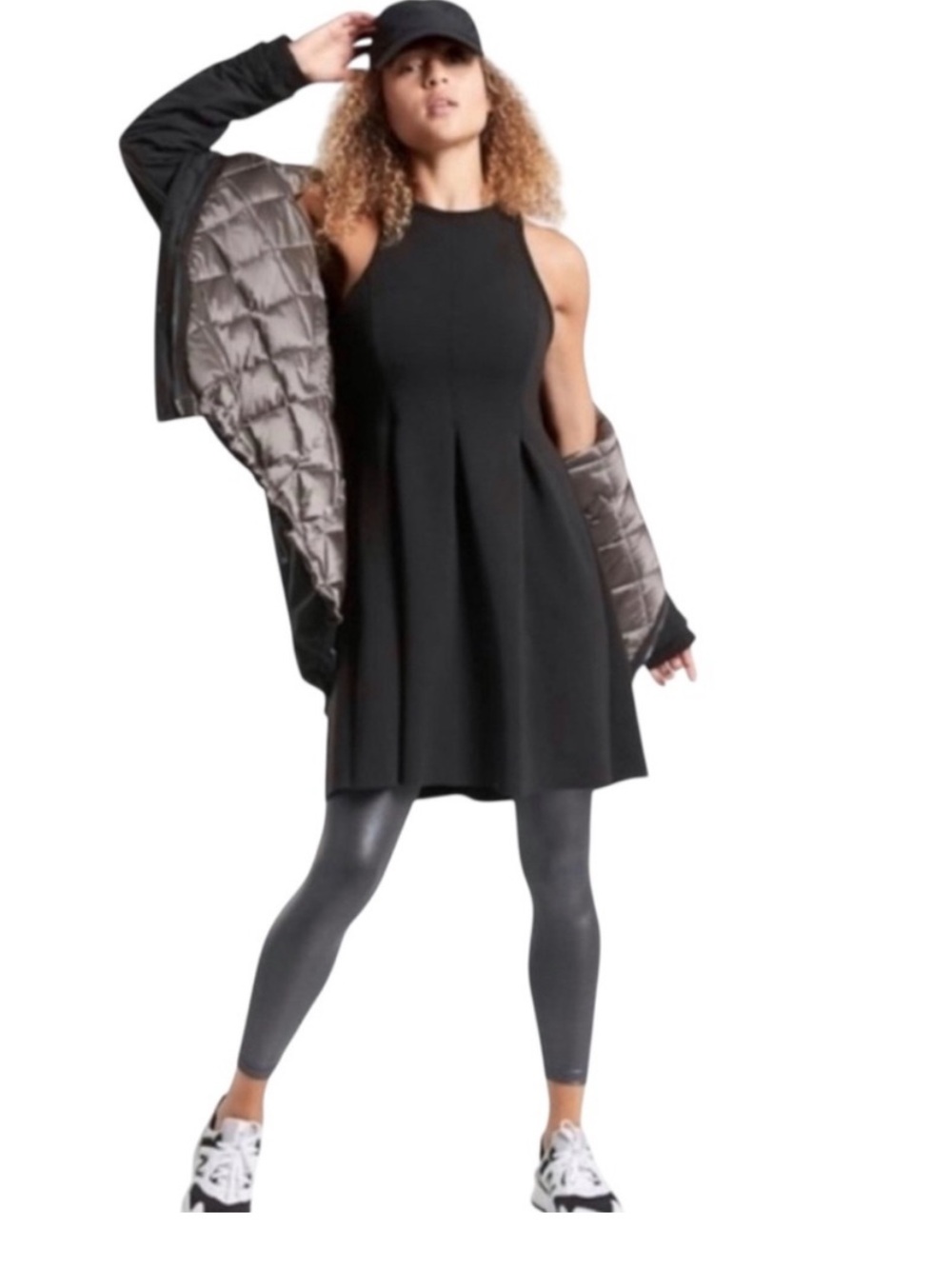 Athleta En Route Scuba Dress In Black